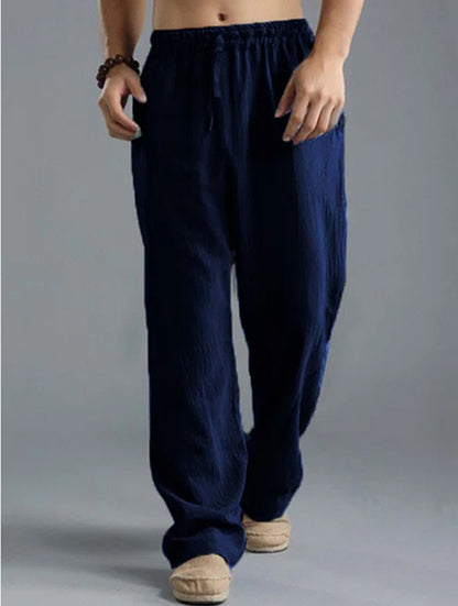 Men's Loose Casual Pants Linen Breathable Sports Trousers