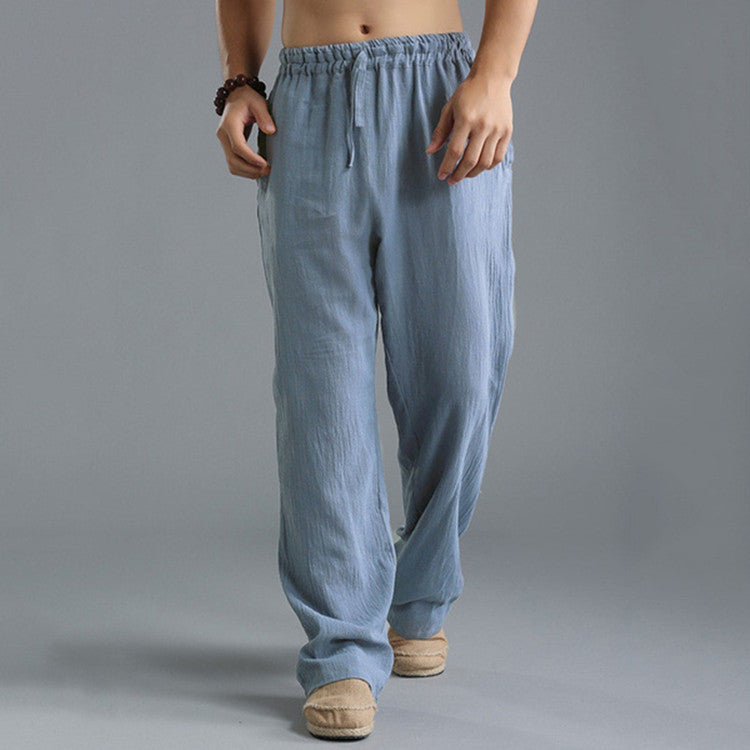 Men's Loose Casual Pants Linen Breathable Sports Trousers