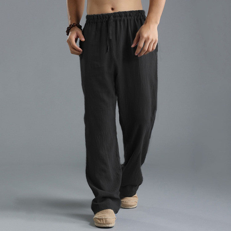 Men's Loose Casual Pants Linen Breathable Sports Trousers